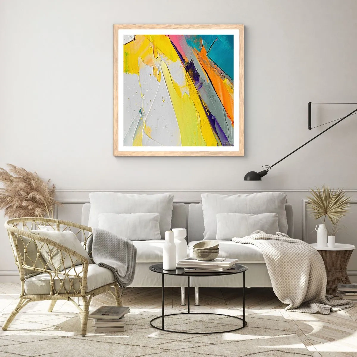 Plakát v rámu světlý dub - Anatomie světla - 40x40 cm