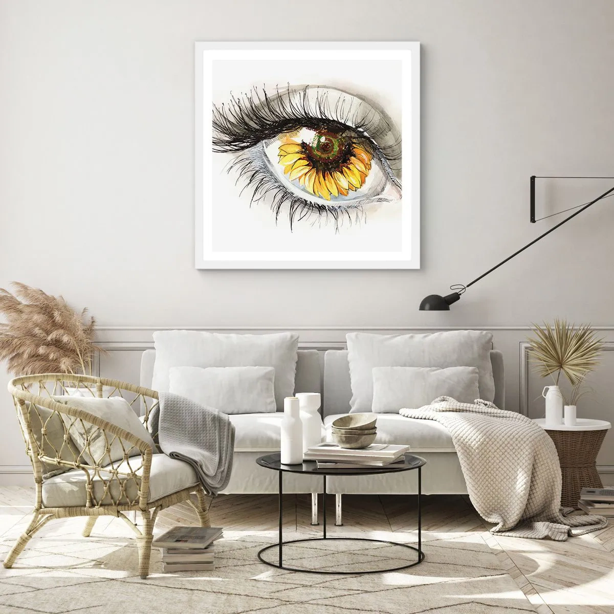 Plakát v bílém rámu - Pohled žhavý jako léto - 30x30 cm