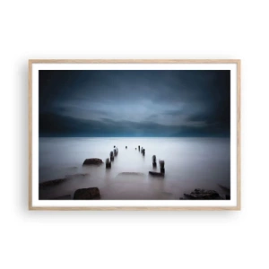 Plakát v rámu světlý dub - Zamyšlené jezero - 100x70 cm