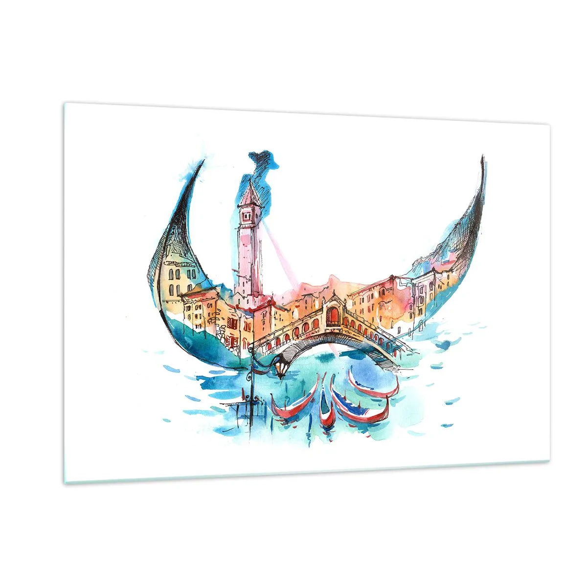 Obraz na skle - Plujeme městem - 120x80 cm