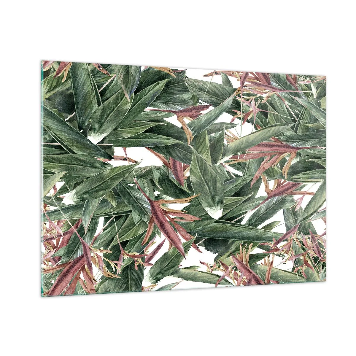 Obraz na skle - Smaragdově-liliové houští - 100x70 cm