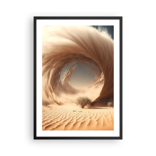 Plakát v černém rámu - Fenomenální písečný vír v poušti - 50x70cm - Otevřený portál - Moderní nástěnná dekorace do obývacího pokoje a ložnice ARTTOR