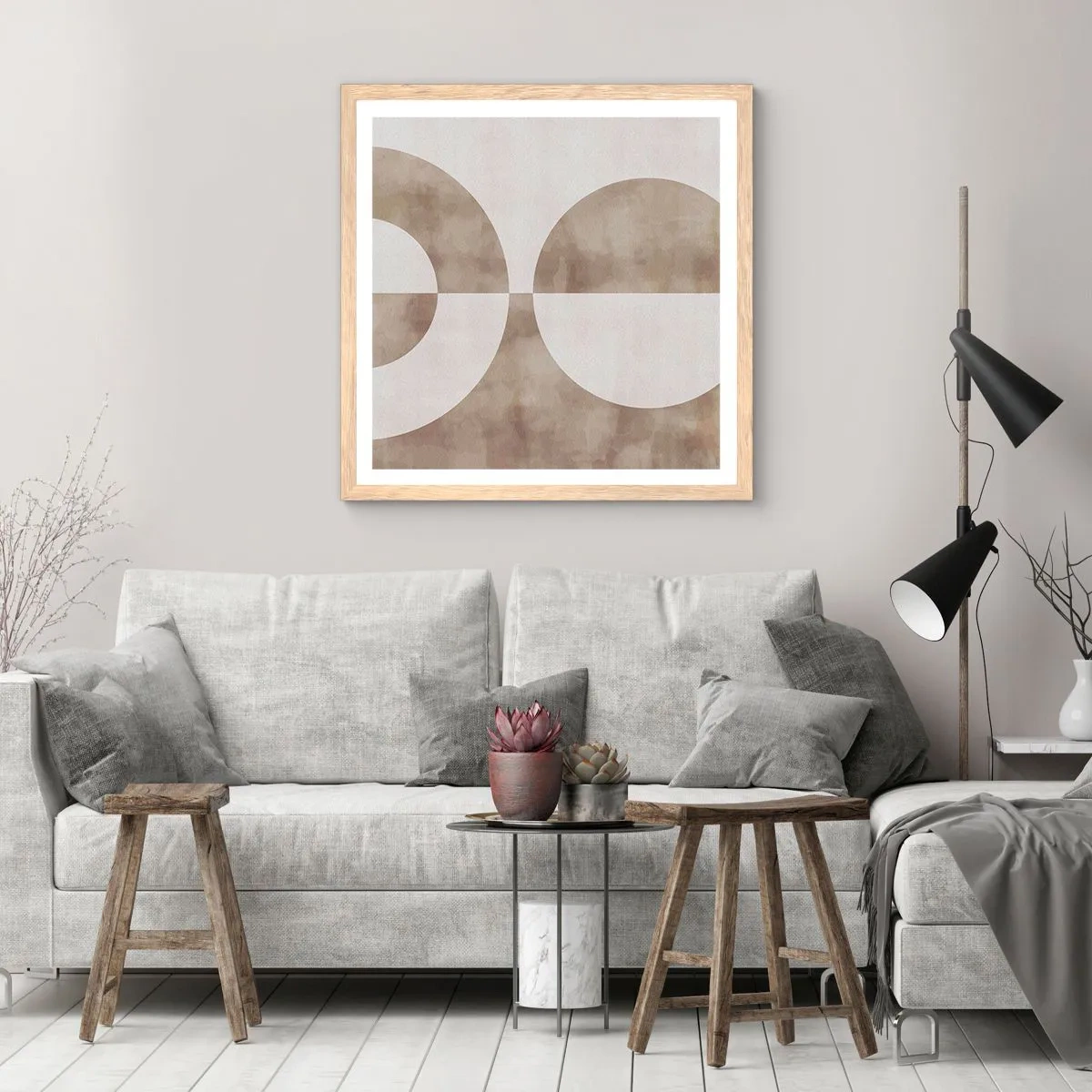 Plakát v rámu světlý dub - Podobnosti a rozdíly - 40x40 cm