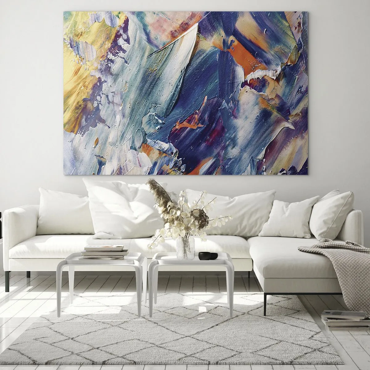 Obraz na skle - Chaos barev - 70x50 cm