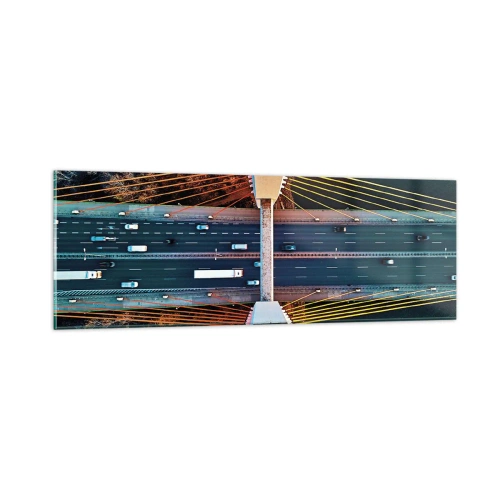 Obraz na skle - Za vodami, za lesy - 90x30 cm