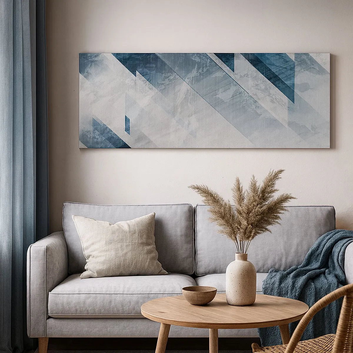 Obraz na plátně - Prostorová kompozice – pohyb šedé - 100x40 cm