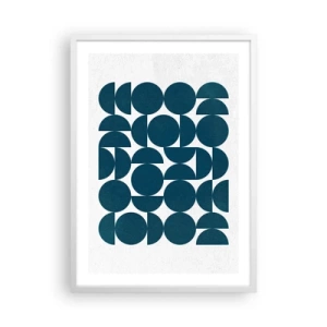 Plakát v bílém rámu - Kruhy a půlkruhy - 50x70 cm