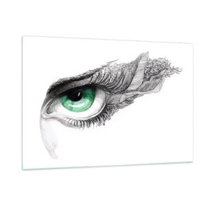 Obraz na skle - Krásná a připravená k útoku - 120x80 cm