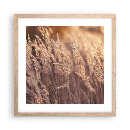 Plakát v rámu světlý dub - Připraveni přivítat podzim - 40x40 cm