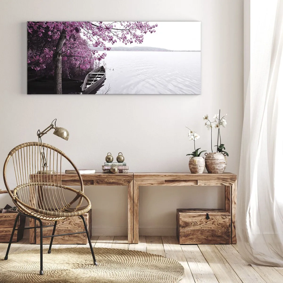 Obraz na plátně - V růžovém tichu - 160x50 cm