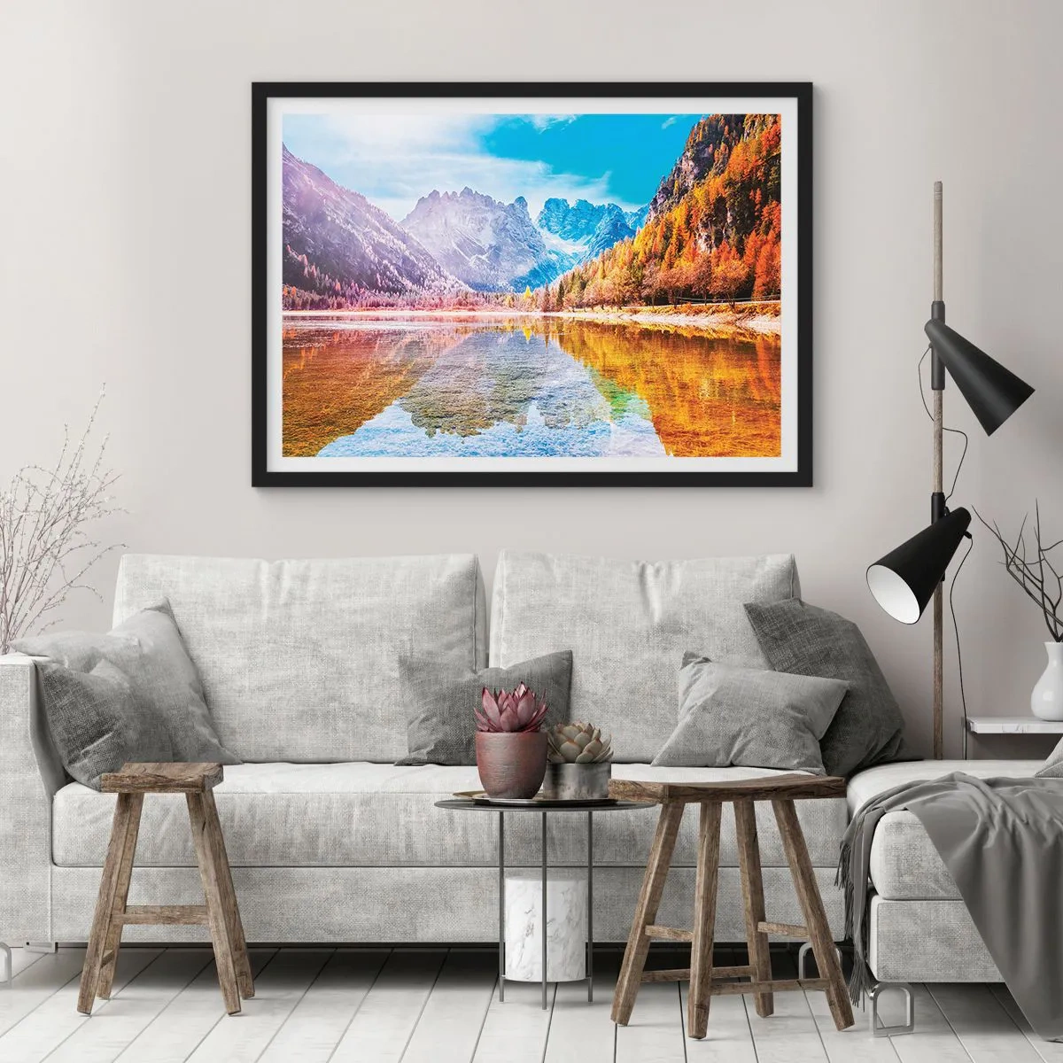 Plakát v černém rámu - A v horách už je podzim - 91x61 cm