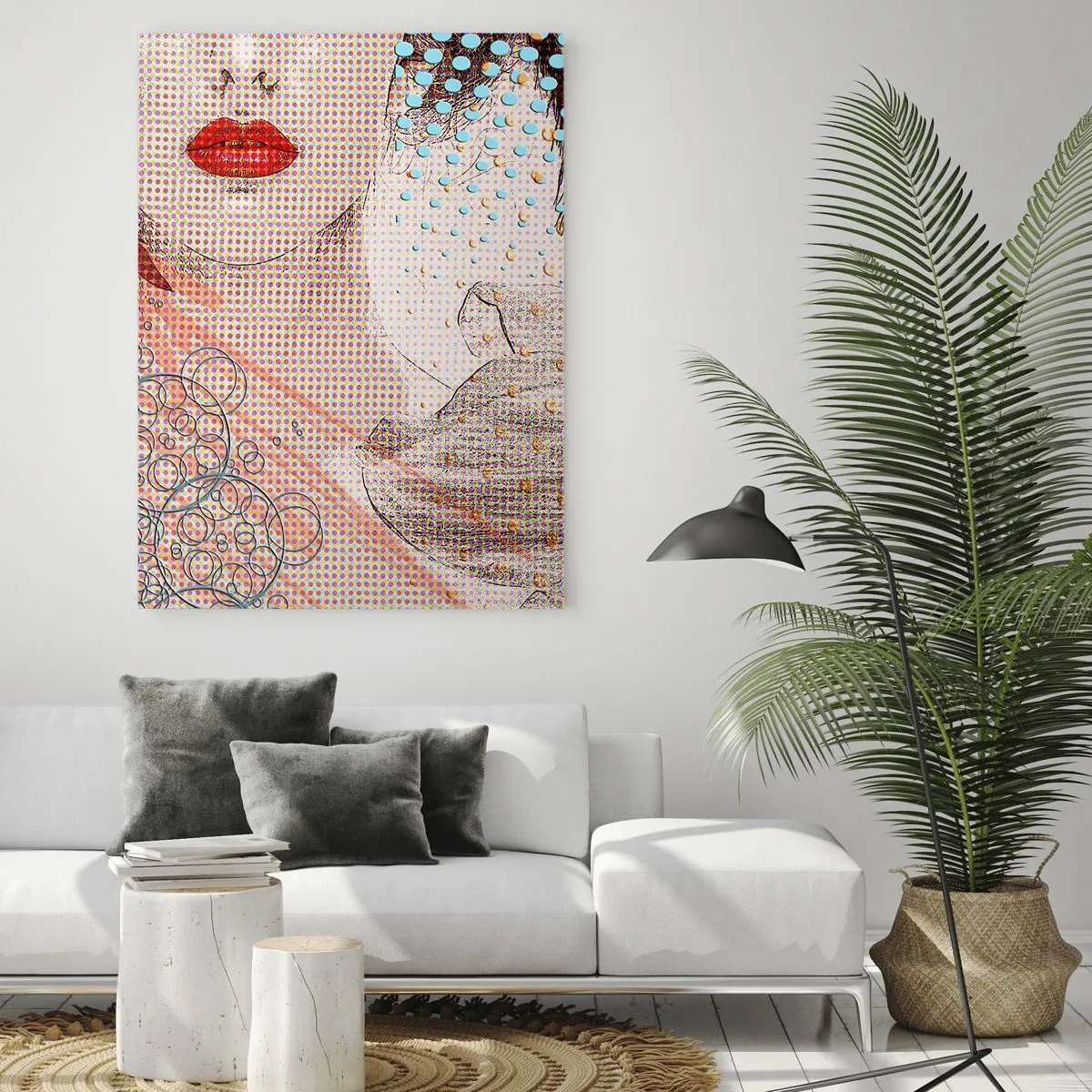 Obraz na skle - Komiksový heroin - 70x100 cm