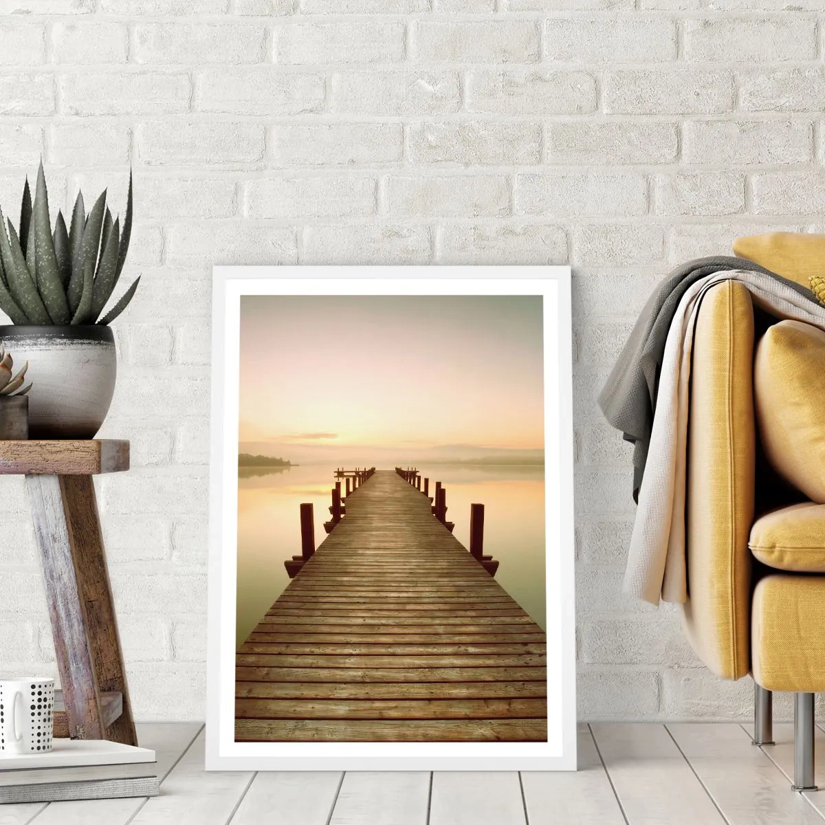 Plakát v bílém rámu - Rozbřesk, svítání, světlo - 40x50 cm