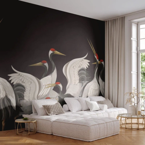 Fototapeta Premium Canvas - Ptačí záležitosti - Jeřáby, Ptactvo, Kus - 250x175 cm