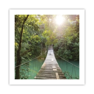 Plakát - Nad azurovou vodou do azurového lesa - 50x50 cm