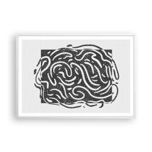 Plakát v bílém rámu - Abstrakce: tanec radosti - 100x70 cm