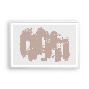 Plakát v bílém rámu - Abstrakce v jemné růžové - 91x61 cm