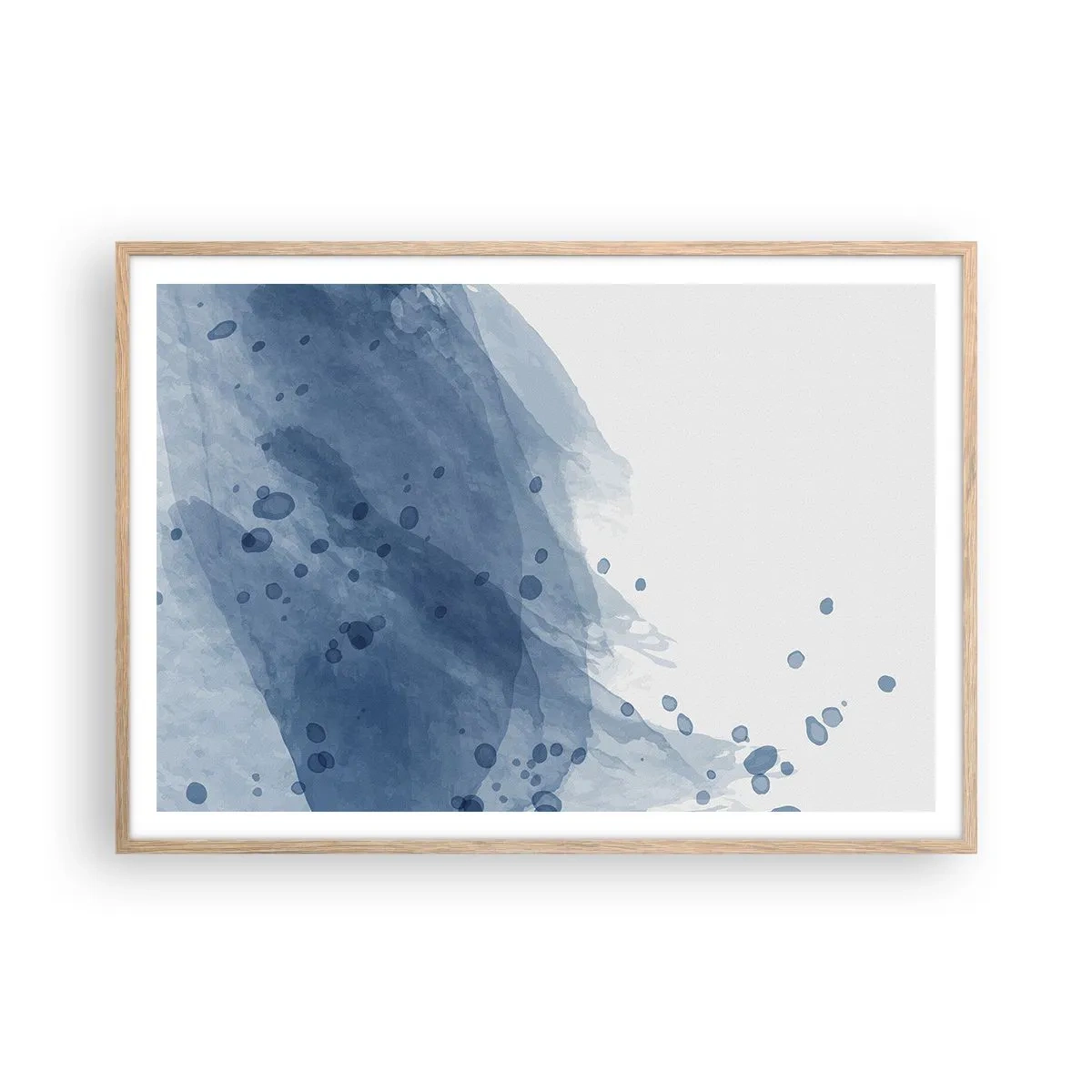 Plakát v rámu světlý dub - Modrý tyl - 100x70 cm