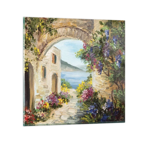 Obraz na skle - Půvab pobřežní krajiny - 30x30 cm