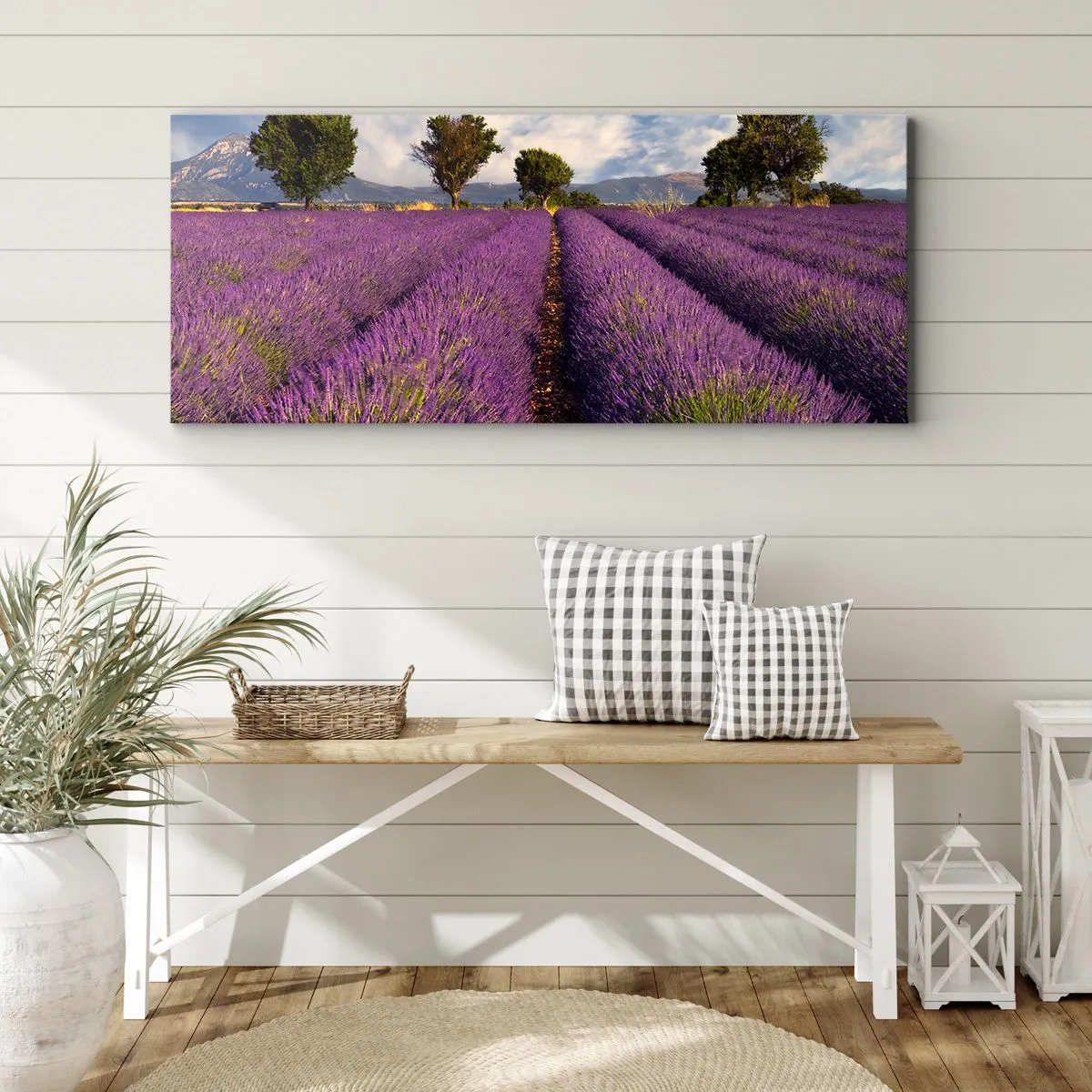 Obraz na plátně - Levandulová pole - 160x50 cm