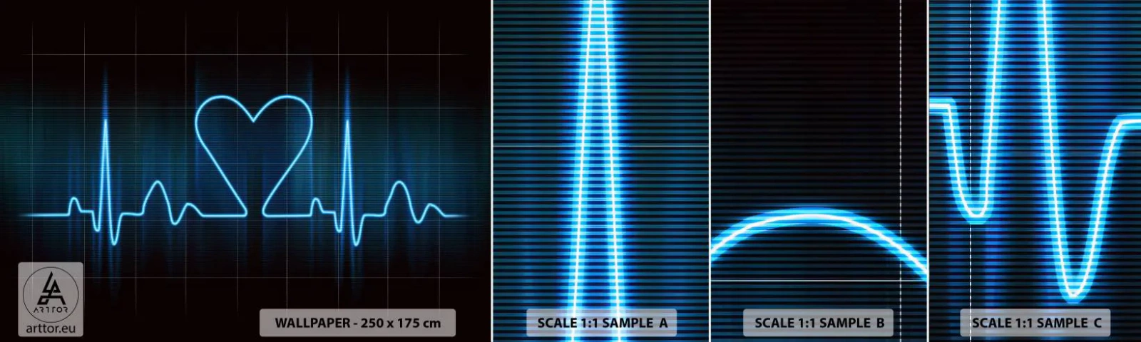 Fototapeta Vzorek Standard Eco - V rytmu srdce - Grafika, Srdce, Kus - 100x30 cm