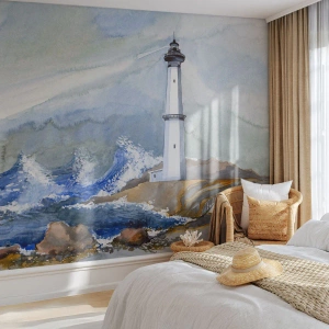 Fototapeta Premium Canvas - Proti tmě a hromobití - Maják, Krajina, Oceán - 400x280 cm