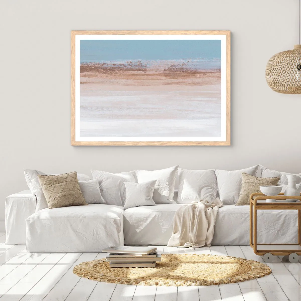 Plakát v rámu světlý dub - Dvojznačná krajina - 91x61 cm