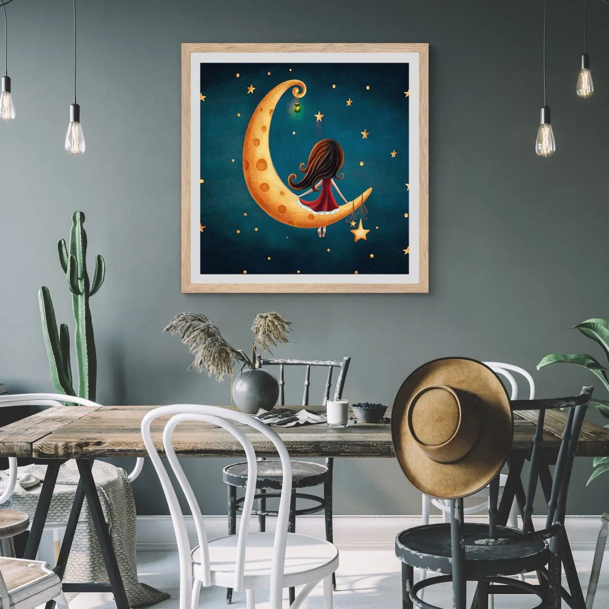 Plakát v rámu světlý dub - Kdysi dávno… - 30x30 cm