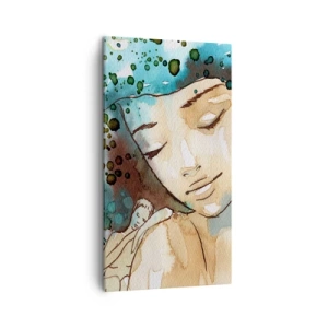 Obraz na plátně - Lady in blue - 45x80 cm