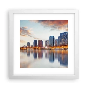 Plakát v bílém rámu - Monumentální klid Paříže - 30x30 cm