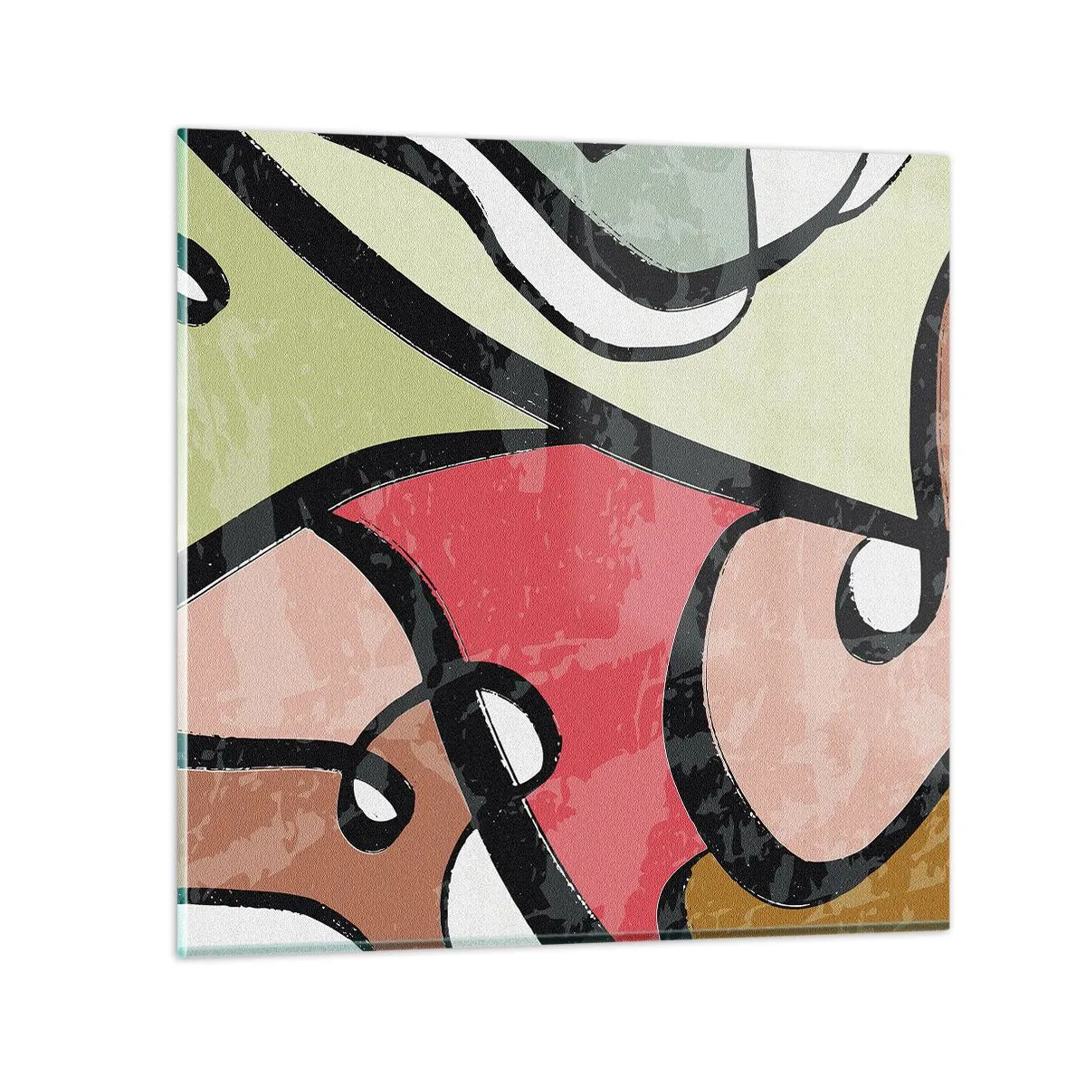 Obraz na skle - Piruety uprostřed barev - 30x30 cm