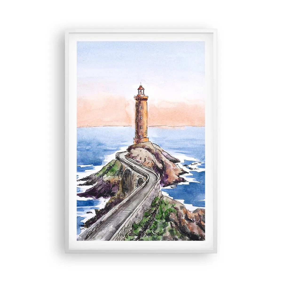 Plakát v bílém rámu - Tváří v tvář moři - 61x91 cm