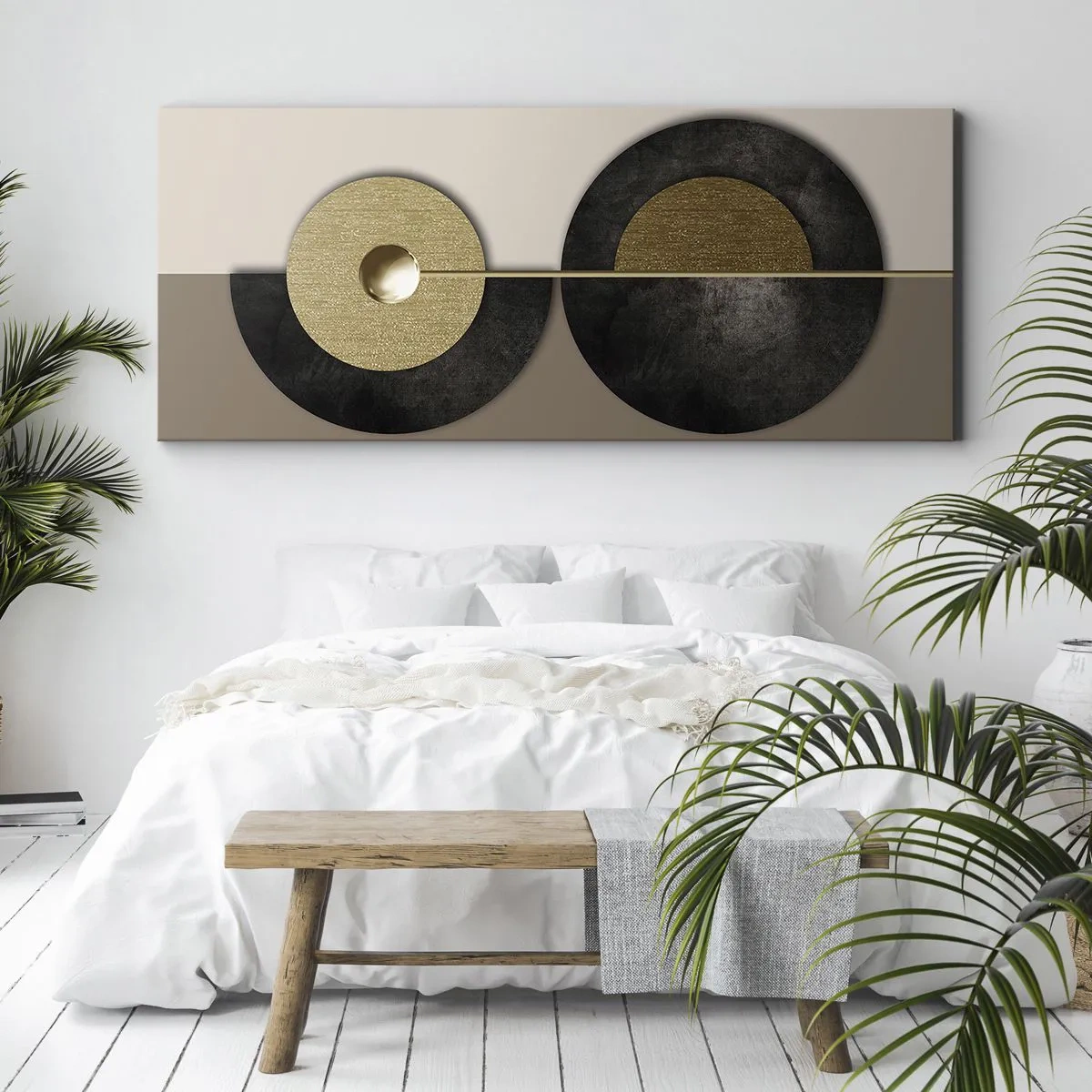 Obraz na plátně - Variace kolem kruhu - 140x50 cm