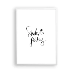 Plakát v bílém rámu - Opravdová radost - 50x70 cm