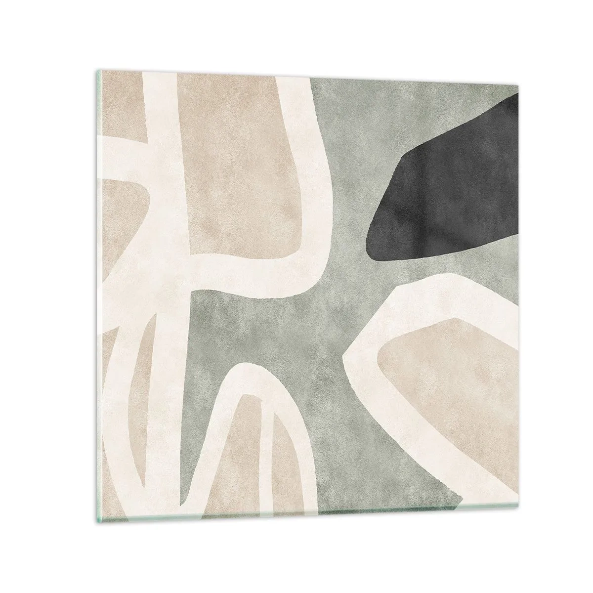 Obraz na skle - Kompozice s černým motivem - 70x70 cm