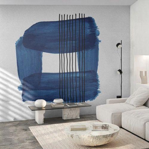 Fototapeta Premium Sand - Modročerná kompozice - Abstrakce, Kus, Moderní umění - 200x140 cm