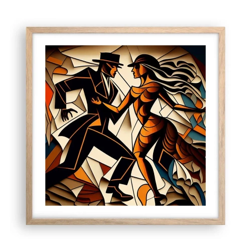 Plakát v rámu světlý dub - Tanec vřelosti a vášně - 50x50 cm