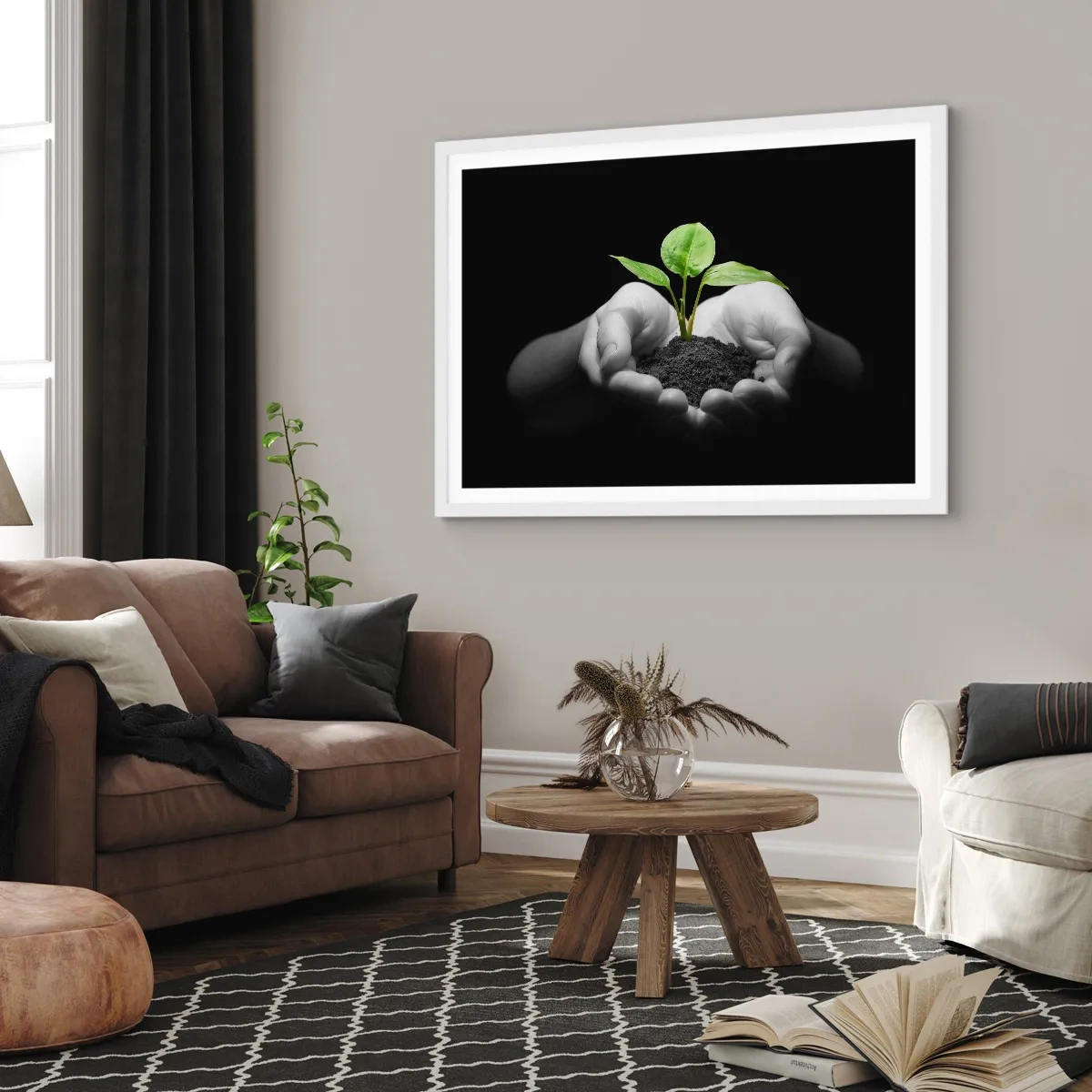 Plakát v bílém rámu - Miluji přírodu, chráním ji - 91x61 cm