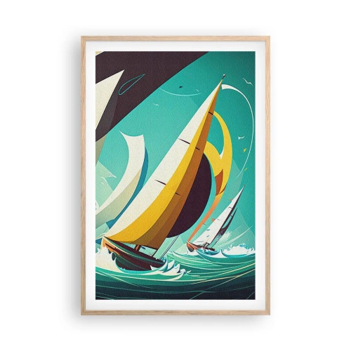 Plakát v rámu světlý dub - Jak vycházet s živly - 61x91 cm
