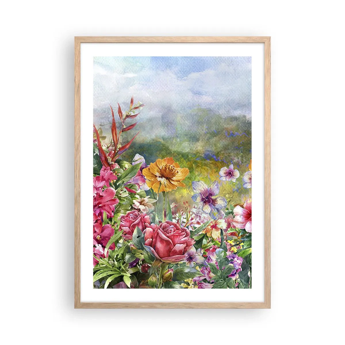 Plakát v rámu světlý dub - Zahrada, která se zbláznila - 50x70 cm