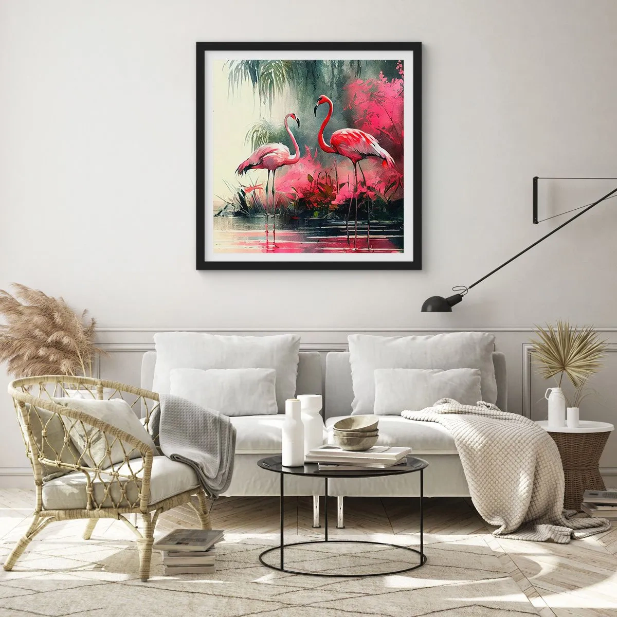 Plakát v černém rámu - Hodiny přírodního kouzla - 30x30 cm