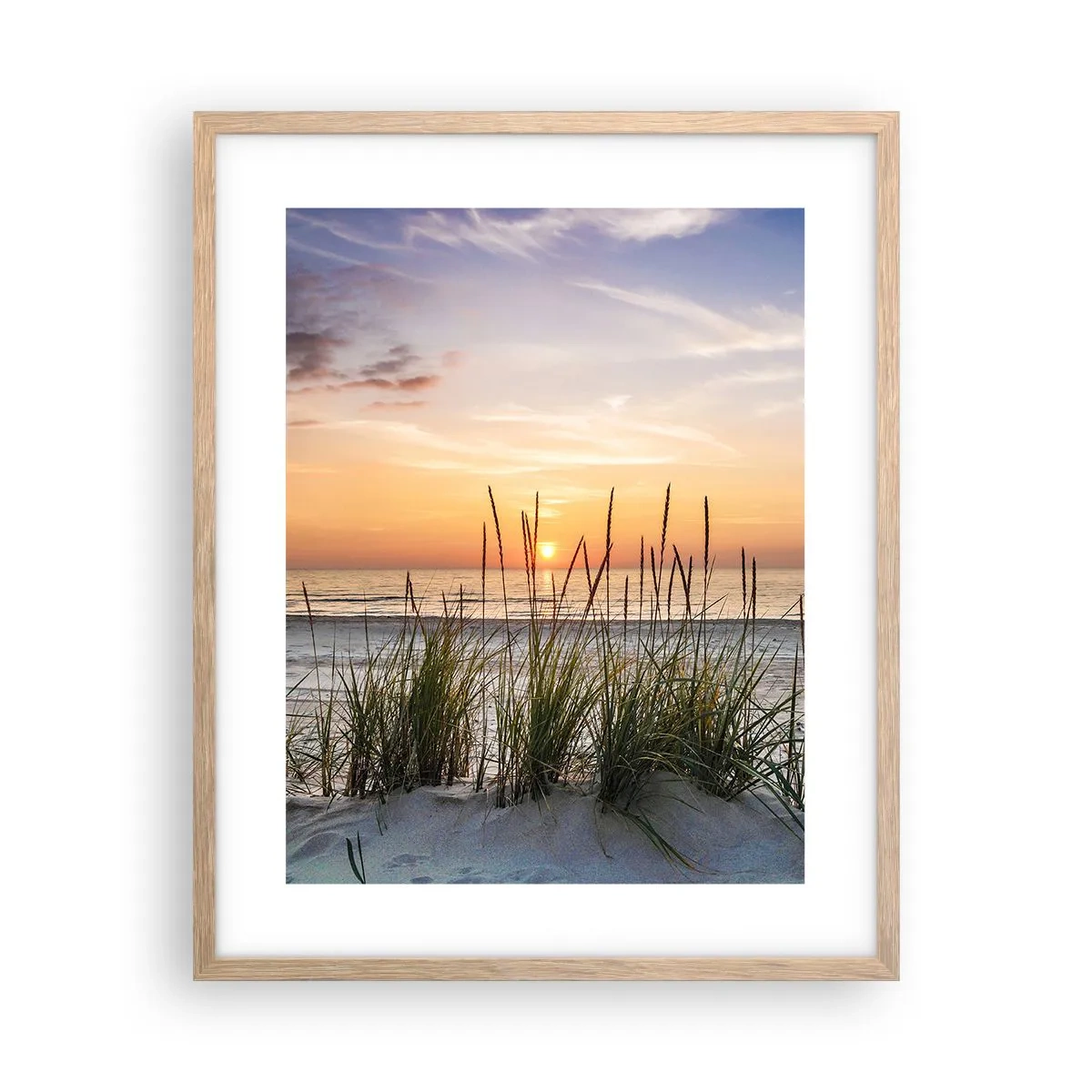 Plakát v rámu světlý dub - Podívej se, představ si a pociť - 40x50 cm