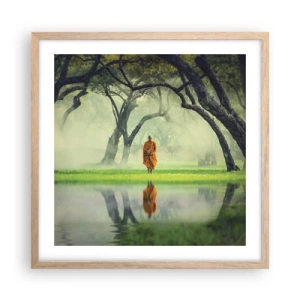 Plakát v rámu světlý dub - Na cestě k osvícení - 50x50 cm