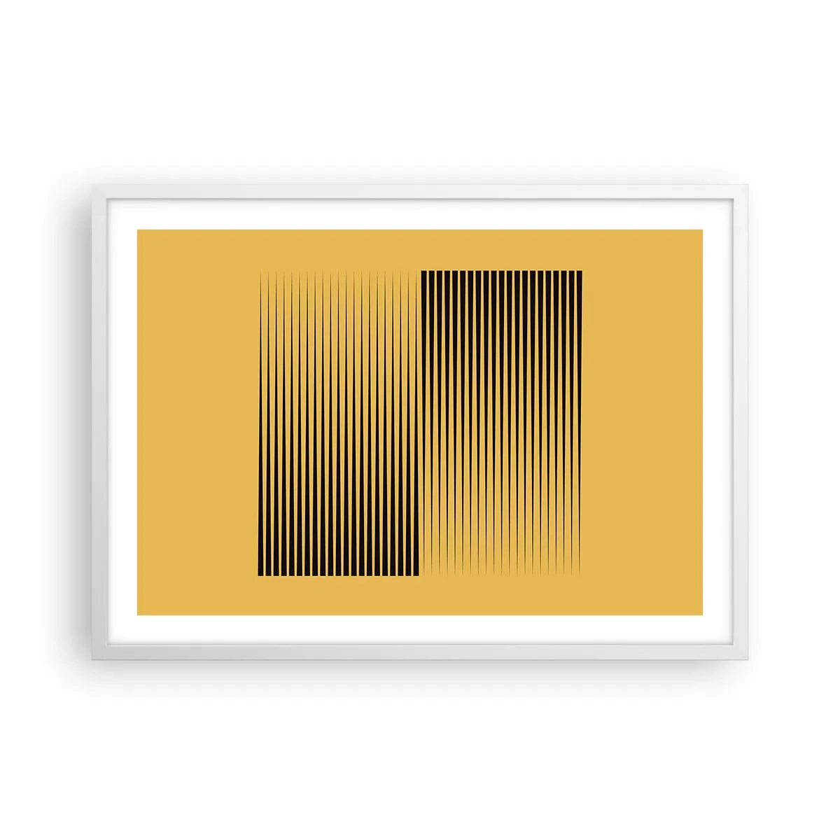 Plakát v bílém rámu - Čtverec protikladů - 70x50 cm