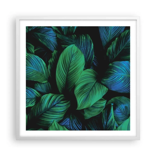 Plakát v bílém rámu - V zeleném davu - 60x60 cm