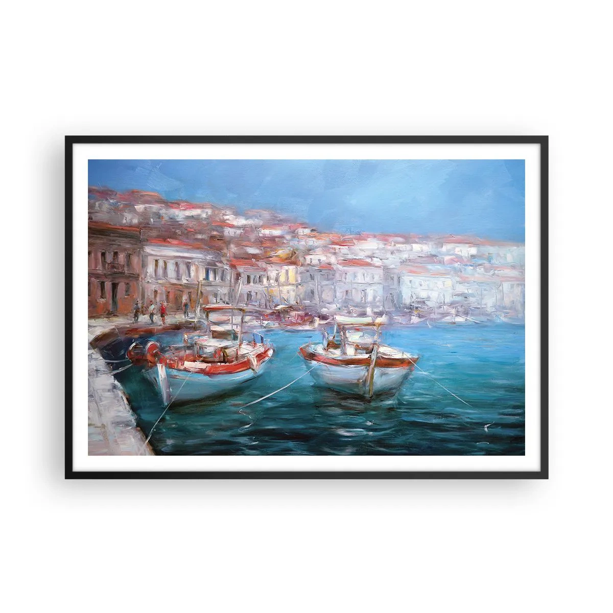 Plakát v černém rámu - Italský záliv - 100x70 cm