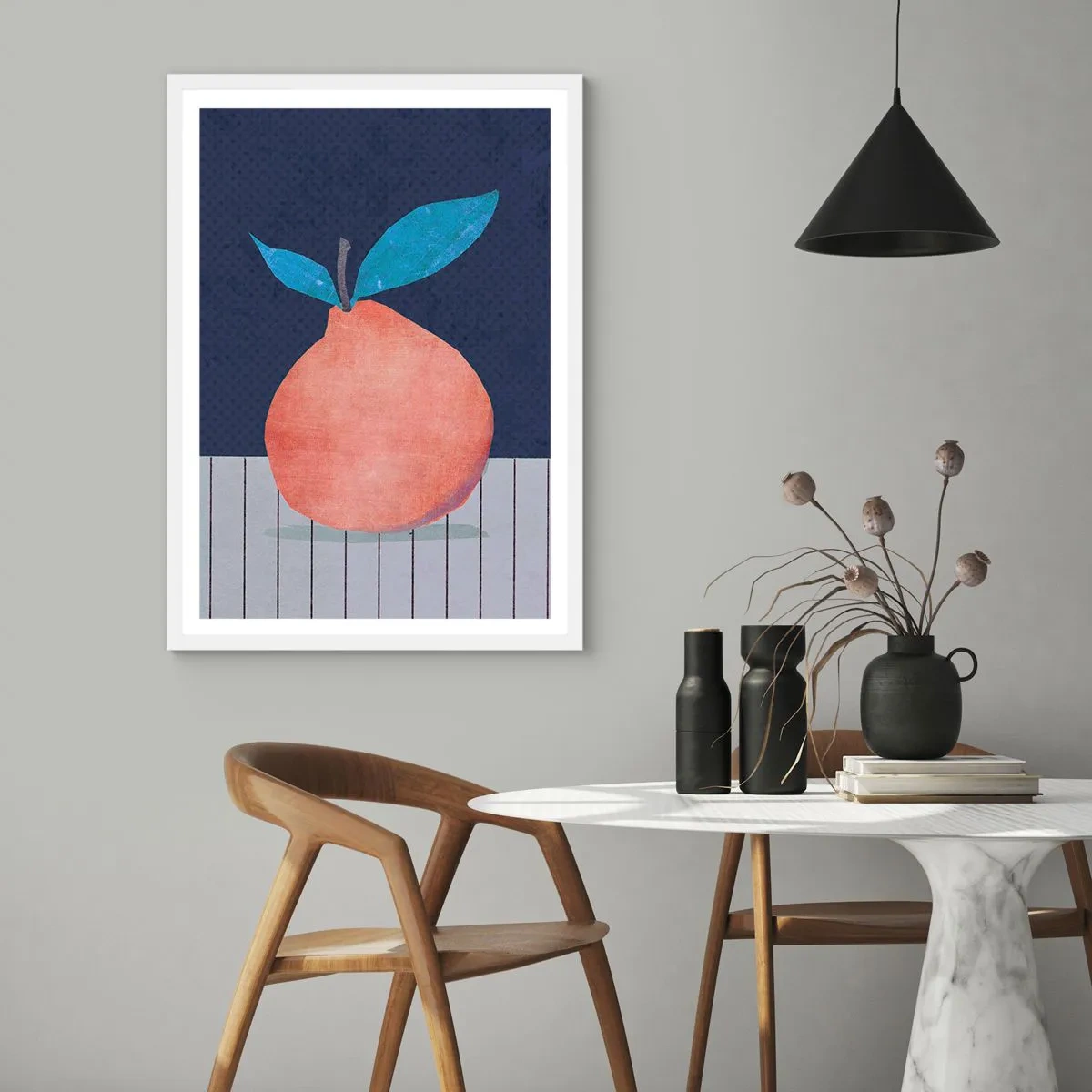 Plakát v bílém rámu - Konvexita a rovina - 70x100 cm