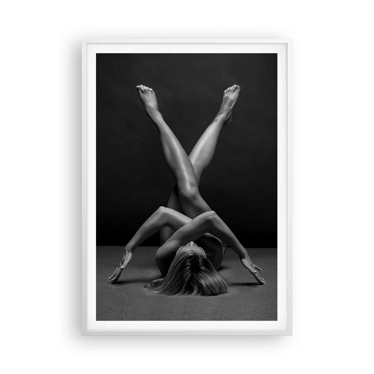 Plakát v bílém rámu - Geometrie nahoty - 70x100 cm