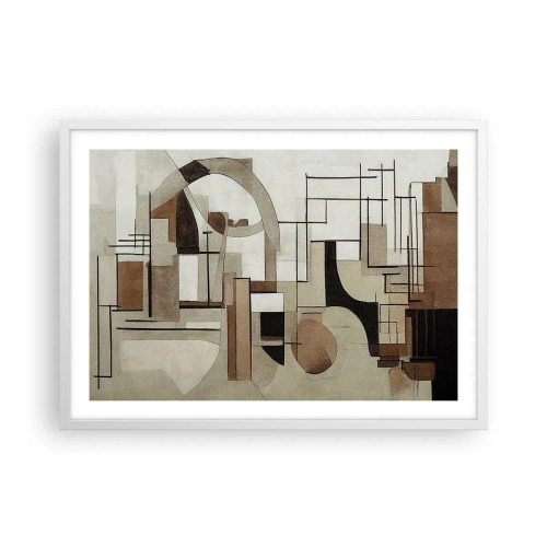 Plakát v bílém rámu - Městská krajina 2.0 - 70x50 cm