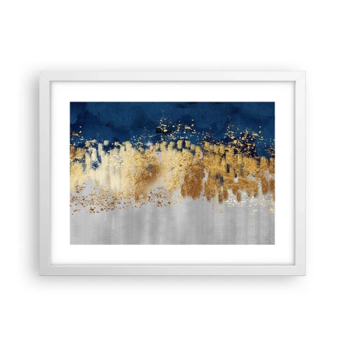 Plakát v bílém rámu - Moderní kompozice s jiskrou - 40x30 cm